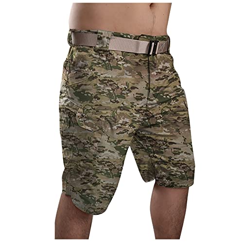 JUANMAO Cargohose Herren Camo Herren Bermuda Shorts Herren Sport Shorts Bermuda Kurze Hose Sport Shorts Herrenhose Cargohose lässig modern Cargohose Herren Stretch Schwarz Schnelltrocknende Khaki L von JUANMAO