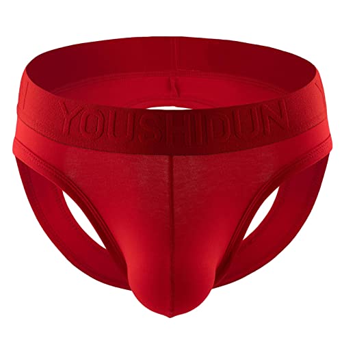 JUANMAO G-String Tanga Herren Jockstrap Slips Herren String Tanga Slips Sexy Thong G-String Tanga Herren Jockstrap Slips Herren Sports Underwear Atmungsaktive Ausbuchtung Boxershorts Rot XXL von JUANMAO