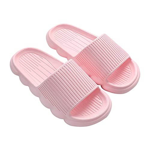 JUANMAO Hausschuhe Gummi Home Slippers Flip Flops Weich rutschfest Badeschlappen Wolken Slippers Clogs Atmungsaktiv Hausschuhe Damen Schlupfschuhe Wasser Turnschuhe Wolke Schlappen Rosa 36-37 von JUANMAO