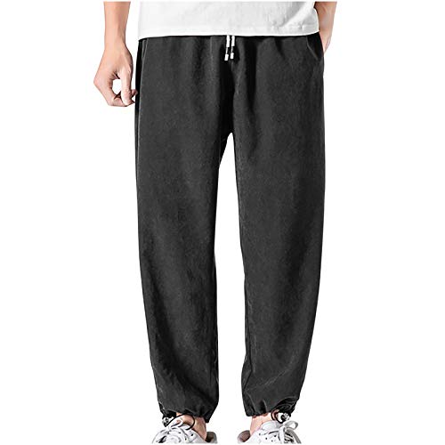 JUANMAO Jogginghose Herren Trainingshose Sweat-Stoff Herren Jogginghose Baumwolle Fitness Jogginghose Herren Sporthose Baumwolle Männer Baggy Freizeithose Haremshose Pumperhose Laufhose Fitnesshose von JUANMAO