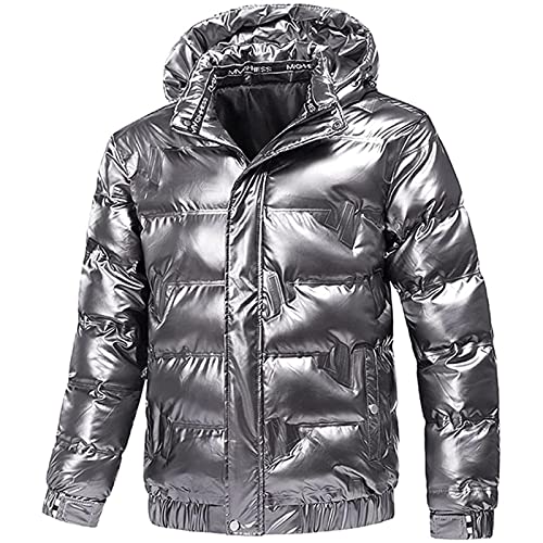 JUANMAO warme Herren Winter Jacke Parka Outdoor wasserdichte und windabweisende Outdoor Jacke Herren Daunenjacke Kapuze Stehkragen Leicht Ultraleicht Pufferjacke Verstaubar Mantel Mode von JUANMAO