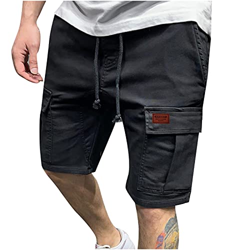 Jogginghose Herren Kurze Hosen Outdoor Lässige Shorts Sport Herren Jogginghose Sporthose Baumwolle Fitness Sportshorts Bermuda Shorts Hose Trainingshose Sport Shorts Herren Kurze Hose Mit Tasche von JUANMAO