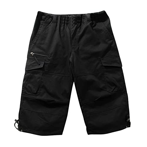 Kurze Hosen Herren Cargo Camo 3/4 Hose Herren Cargo Shorts Männer Kurze Hosen Herren Shorts Lange Regular Fit Cargo Hose Freizeithose Wandernhose Herren Hose Pants Stretch Chinohose kurz Männer von JUANMAO