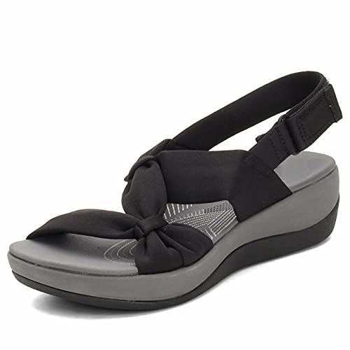 Sandalen Damen Sommer Orthopädische Schuhe Slingback Slide Sport Strick Sandalen Mit Luftkissen Leichte Laufschuhe Clogs Plateau rutschfest Frauen Barfuss Sandalette Sneaker Sportschuhe Turnschuhe von JUANMAO