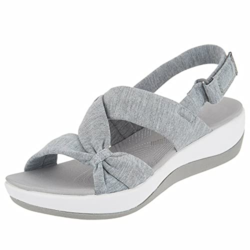 Sandalen Damen Sommer Orthopädische Schuhe Slingback Slide Sport Strick Sandalen Mit Luftkissen Leichte Laufschuhe Clogs Plateau rutschfest Frauen Barfuss Sandalette Sneaker Sportschuhe Turnschuhe von JUANMAO