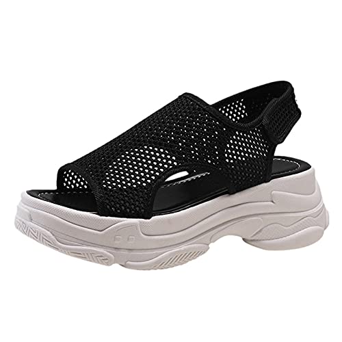 Sandalen Damen Sommer Orthopädische Schuhe Slingback Slide Sport Strick Sandalen Mit Luftkissen Leichte Laufschuhe Clogs Plateau Rutschfest Frauen Barfuss Sandalette Sneaker Sportschuhe Turnschuhe von JUANMAO