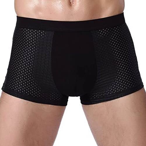 Sexy Unterhose Höschen Baumwolle Sportslips Herren-Boxershorts Boxer Shorts Slips Herren Mesh Thongs Unterhosen Autmungsaktiv Sportunterhose Bequeme Herrenunterwäsche Ausbuchtung Briefs Schwarz von JUANMAO