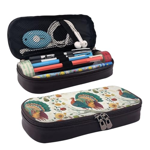 JUANYQME Stifteetui aus Leder für Mädchen und Jungen in der Schule, kann als Schreibwarentasche, kleine Aufbewahrungstasche und Kosmetiktasche verwendet werden., Schwarz , Einheitsgröße, von JUANYQME