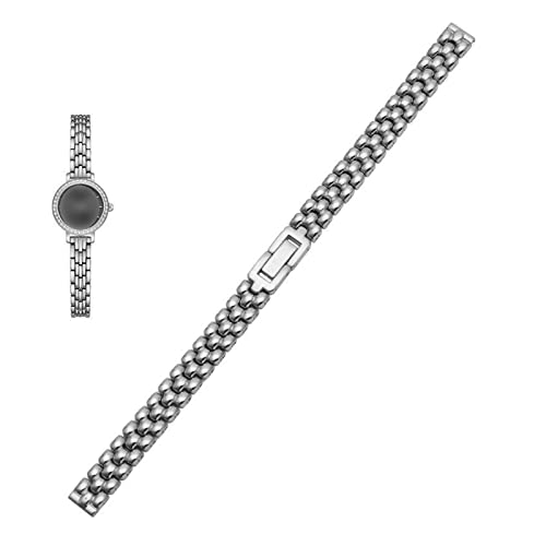 JUANZD Edelstahl -Uhrband 6 mm 8 mm 10 mm silberes goldenes Armband Ersatzgurt kompatibel mit Größen Zifferblatt Lady's Mode Watch Armband(Silver,6mm) von JUANZD