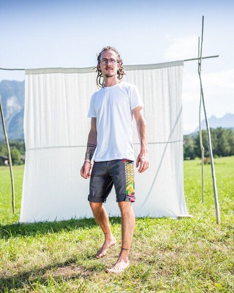 JUAdesign Kletter- und Wander Short - OCEAN SHORT Herren, lebhaft, farbenfroh, vielseitig von JUAdesign