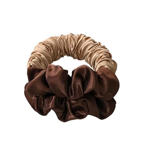 Hitzefreier Lockenwickler zum Schlafen, hitzefreier Locken-Scrunchie aus Seide, fauler Scrunchie-Roller for langes Haar for Frauen und Mädchen, Schlafhaarreifen zum Styling (Kaffee) von JUCHRZEY