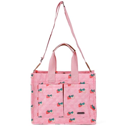 JUCHRZEY Damen-Einkaufstasche mit mehreren Taschen, modische Umhängetasche for Outdoor-Reisen (Erdbeere) von JUCHRZEY