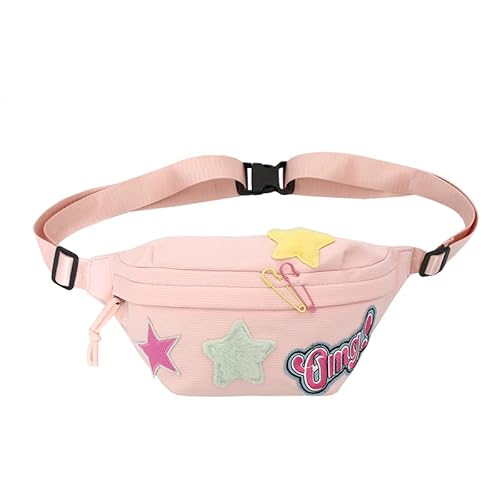 JUCHRZEY Damen-Gürteltasche, Stern-Gürteltasche, Segeltuch-Hüfttasche, Kawaii-Umhängetasche (Rosa) von JUCHRZEY