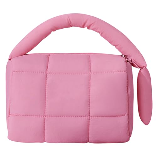 JUCHRZEY Damen-Make-up-Tasche, gesteppt, Puffer-Kosmetiktasche, wasserdicht, Make-up-Organizer, einfarbig, Make-up-Aufbewahrungstasche, große Kapazität, einfache Make-up-Tasche von JUCHRZEY