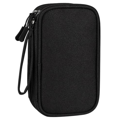 JUCHRZEY Doppellagige Elektronik-Organizer-Tasche mit Mehreren Fächern, Reisekabel-Organizer-Tasche mit Aufhängegurt, elektronisches Zubehör, Tragetasche for Adapter, Powerbank, Festplatte von JUCHRZEY