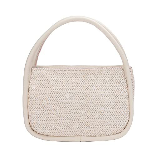 JUCHRZEY Einkaufstasche für Damen, modisch, vielseitig, Stroh, Damen-Clutch als Geschenk (Beige) von JUCHRZEY