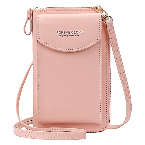 JUCHRZEY Handy Schultertasche Damen PU Leder Großraum Blockiertasche mit Geldbörse Abnehmbarem Schultergurtgeeignet für Handy Geldbörse und mehr von JUCHRZEY