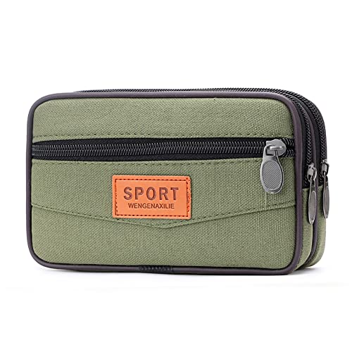 JUCHRZEY Herren-Hüfttasche for Outdoor-Sportarten, modisches Segeltuch, schlanke Geldbörse mit Mehreren Taschen, Reißverschluss-Geldbörse, Münztasche von JUCHRZEY