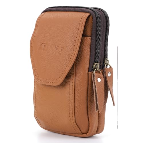 JUCHRZEY Herren Outdoor-Sport-Hüfttasche, modische Rindsleder-Geldbörse, schlanke Geldbörse, Münztasche, Smartphone-Tasche for Münzen von JUCHRZEY