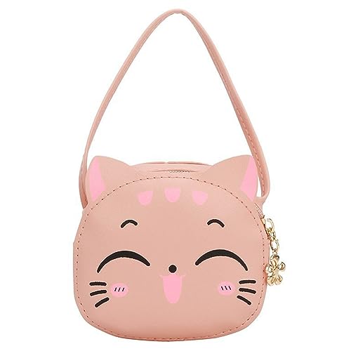 JUCHRZEY Kawaii Umhängetasche for Mädchen, PU-Katze, Mini-Umhängetasche, Cartoon, modische Geldbörse, kompakte Kinder-Tagestaschen von JUCHRZEY