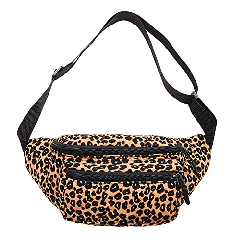 JUCHRZEY Klassische große Kapazität Brust Taille Taschen Mode Frauen Casual Leopard Print Große Taille Pack Brust Tasche von JUCHRZEY