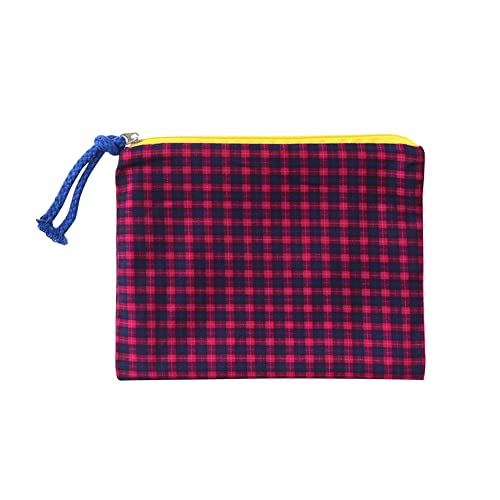 JUCHRZEY Mode Frauen Plaid Druck Kleine Handtaschen Geldbörse Einfache Damen Kosmetik Make-up Reise Lagerung Taschen von JUCHRZEY