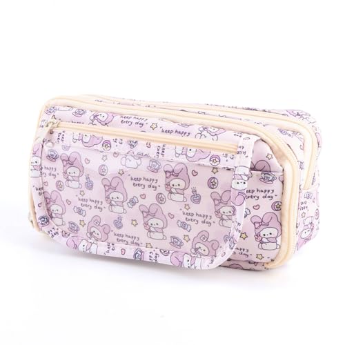 JUCHRZEY Niedliche Kawaii-Bleistiftbox for Mädchen, Bären-Bleistiftbeutel mit Reißverschluss, Schreibtisch-Organizer, tragbare Stifttasche for Schulbürobedarf von JUCHRZEY
