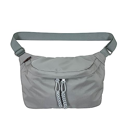JUCHRZEY Nylon-Crossbody-Brusttasche for Herren und Damen, Sport-Hüfttasche, Reißverschluss, große Kapazität, wasserdicht, leicht, modisch, Outdoor-Gürteltasche von JUCHRZEY