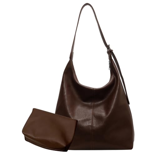 JUCHRZEY Umhängetasche mit großem Fassungsvermögen, stilvolle Arbeits-Einkaufstasche, modische All-Match-Tasche, 2-teilige Damen-PU-Umhängetasche mit verstellbarem Schultergurt for den tägli von JUCHRZEY