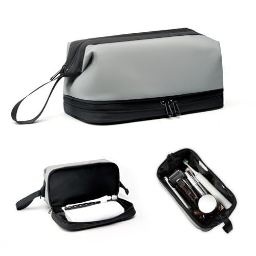 JUCURRI Große Reise-Kulturbeutel für Männer und Frauen, Make-up-Organizer-Tasche, Dopp-Kit, wasserdichte hängende Kosmetiktasche für Toilettenartikel-Zubehör, GRAU von JUCURRI