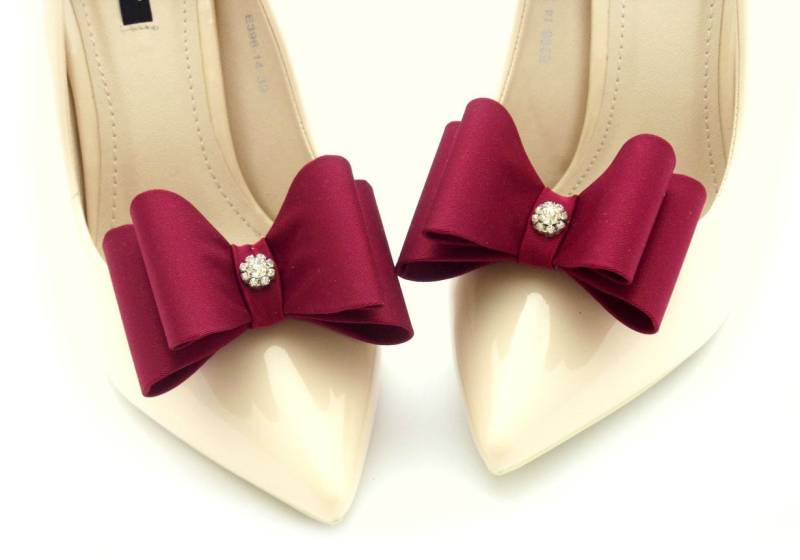 Burgunder Schleifen Schuhclips Schuhdekorationen Judaeve Burgunder Schleifen Schuhclips Schuhdekorationen Judaeve von JUDAEVE