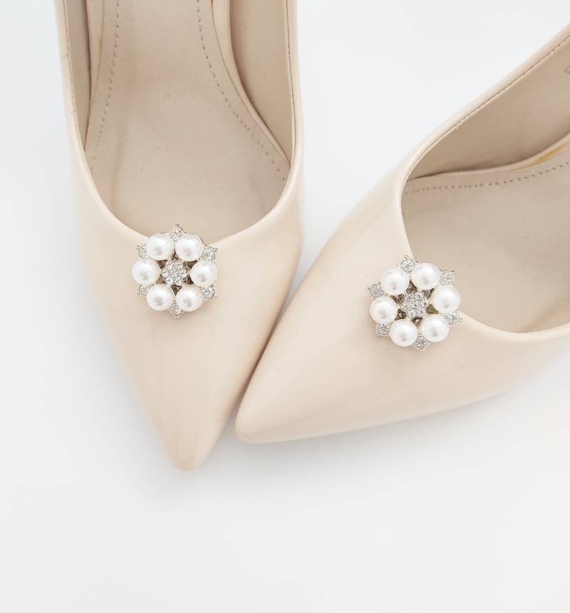 Schuhclips Mit Cremefarbenen Perlen, Hochzeitsschuhclips, Schmuckschuhdekorationen, Cremefarbene Judaeve von JUDAEVE