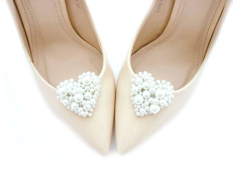 Schuhclips Perlenherz Dekorationen Hochzeit Judaeve von JUDAEVE