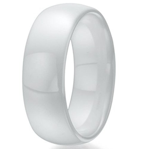 Jude Jewelers Ehering aus Keramik, klassisch, schlicht, schwarz, weiß, 8 mm, Keramik von JUDE
