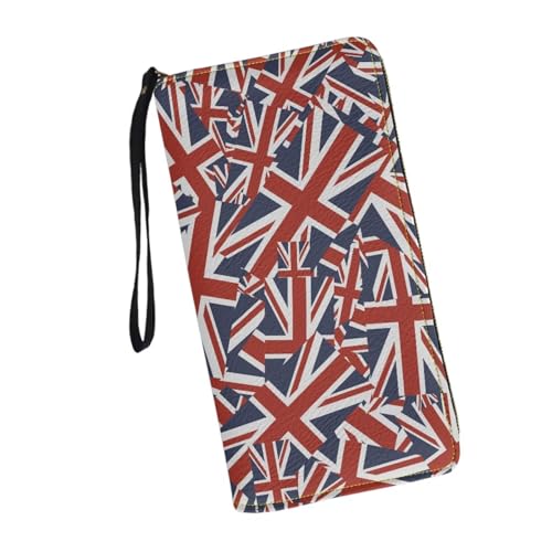 JUDENTIDOS Damen-Clutch-Geldbörse mit Reißverschluss und Münzfach, Kreditkartenfach, lang, PU-Leder, Geldbeutel mit Handgelenk, Union Jack Design, Einheitsgröße von JUDENTIDOS