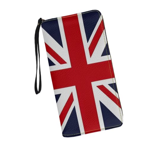 JUDENTIDOS Damen-Geldbörse, RFID-blockierend, große Kapazität, Handtasche mit Handgelenkriemen und mehreren Kartenfächern, Union Jack Design, Einheitsgröße von JUDENTIDOS