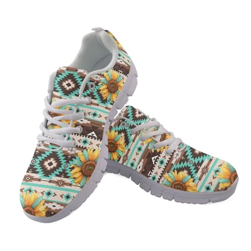 JUDENTIDOS Damen Laufschuhe Leichte rutschfeste Atmungsaktive Walkingschuhe, Navajo Aztec Sunflower Cow, 47 EU JUDENTIDOS Damen Laufschuhe Leichte rutschfeste Atmungsaktive Walkingschuhe, Navajo Aztec Sunflower Cow, 47 EU von JUDENTIDOS