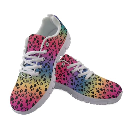 JUDENTIDOS Damen Laufschuhe Leichte rutschfeste Atmungsaktive Walkingschuhe, Rainbow Paws, 43.5 EU JUDENTIDOS Damen Laufschuhe Leichte rutschfeste Atmungsaktive Walkingschuhe, Rainbow Paws, 43.5 EU von JUDENTIDOS
