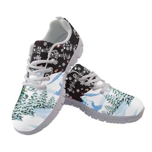 JUDENTIDOS Damen Laufschuhe Leichte rutschfeste Atmungsaktive Walkingschuhe, Weihnachtsbaum-Musiknoten, 38 EU JUDENTIDOS Damen Laufschuhe Leichte rutschfeste Atmungsaktive Walkingschuhe, Weihnachtsbaum-Musiknoten, 38 EU von JUDENTIDOS