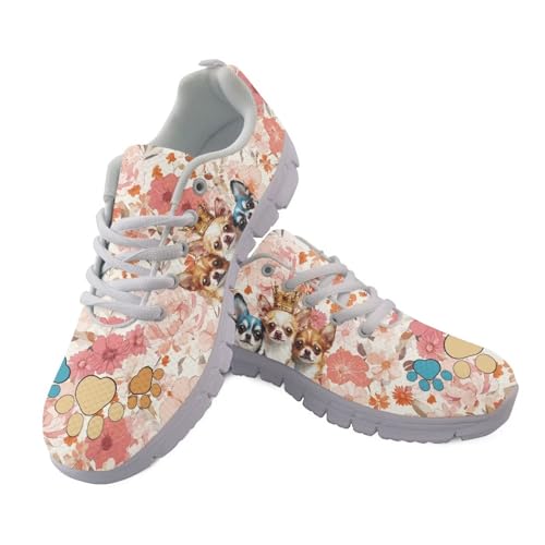 JUDENTIDOS Damen-Wanderschuhe, Turnschuhe, Tennisschuhe, leicht, Reisen, Tennisschuhe, Niedliches Chihuahua-Blumenmuster, 43.5 EU JUDENTIDOS Damen-Wanderschuhe, Turnschuhe, Tennisschuhe, leicht, Reisen, Tennisschuhe, Niedliches Chihuahua-Blumenmuster, 43.5 EU von JUDENTIDOS