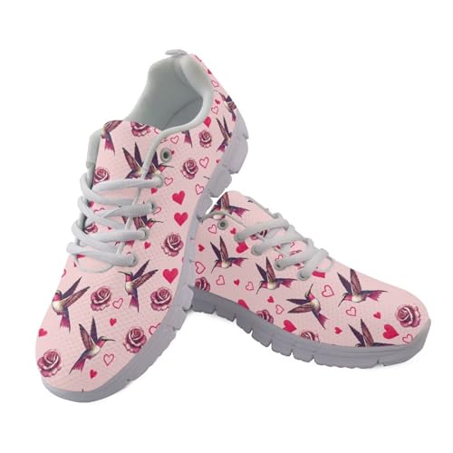 JUDENTIDOS Damen-Wanderschuhe, Turnschuhe, Tennisschuhe, leicht, Reisen, Tennisschuhe, Rosa Kolibri-Blumenherzen, 45 EU JUDENTIDOS Damen-Wanderschuhe, Turnschuhe, Tennisschuhe, leicht, Reisen, Tennisschuhe, Rosa Kolibri-Blumenherzen, 45 EU von JUDENTIDOS