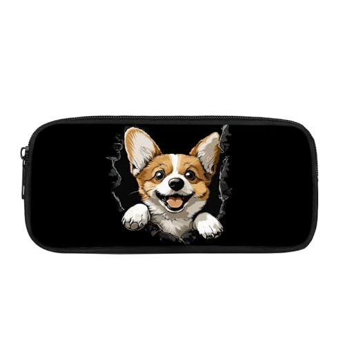 JUDENTIDOS Federmäppchen, Schreibwaren, Aufbewahrungstasche, Geldbörse für Mädchen und Jungen, Lustiger Corgi, Taschen-Organizer von JUDENTIDOS