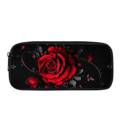 JUDENTIDOS Federmäppchen für Jungen und Mädchen, Federmäppchen, Organizer mit Reißverschluss, Federmäppchen für Teenager, rote rose, Taschen-Organizer von JUDENTIDOS