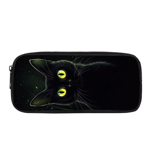 JUDENTIDOS Federmäppchen für Jungen und Mädchen, Federmäppchen, Organizer mit Reißverschluss, Federmäppchen für Teenager, schwarze katze, Taschen-Organizer von JUDENTIDOS