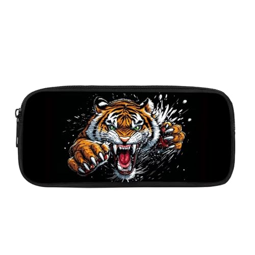 JUDENTIDOS Federmäppchen für Jungen und Mädchen, Federmäppchen für Schule, Büro, Aufbewahrungstasche, Beutel, Halterbox, Lustiges Tigertier, Taschen-Organizer von JUDENTIDOS