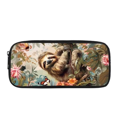 JUDENTIDOS Federmäppchen für Jungen und Mädchen, niedliches Federmäppchen mit Reißverschluss, Lustiger Faultier, Taschen-Organizer von JUDENTIDOS