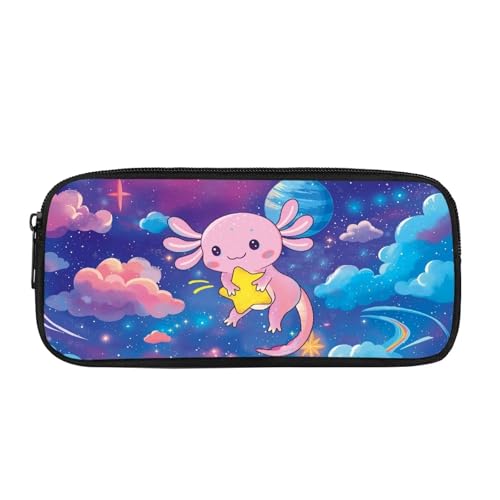 JUDENTIDOS Federmäppchen für Jungen und Mädchen, niedliches Federmäppchen mit Reißverschluss, Niedliches Cartoon-Axolotl, Taschen-Organizer von JUDENTIDOS