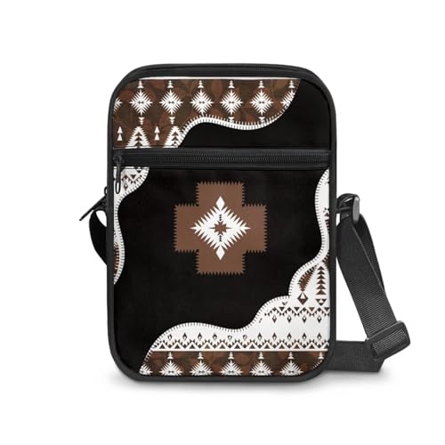 JUDENTIDOS Herren Messenger Bag Crossbody Schultertaschen Reisetasche Damen Geldbörse Casual Sling Pack für Arbeit Geschäft, Southwest Native American Navajo Aztec, Einheitsgröße von JUDENTIDOS