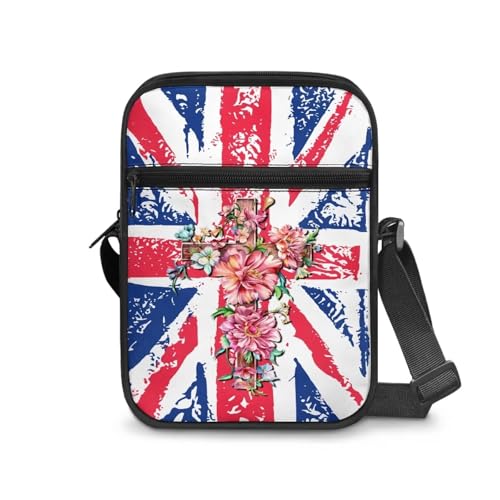 JUDENTIDOS Herren Messenger Bag Crossbody Schultertaschen Reisetasche Damen Geldbörse Casual Sling Pack für Arbeit Geschäft, Union Jack Design, Einheitsgröße von JUDENTIDOS