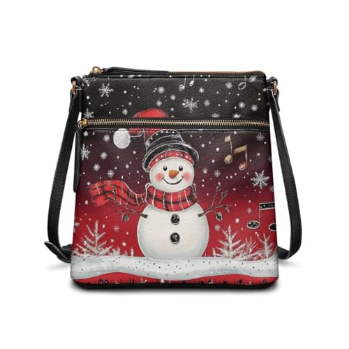 JUDENTIDOS Hobo Handtasche für Damen, Schultertasche, Umhängetasche, Schultertasche mit verstellbarem Riemen, Niedlicher Weihnachtsschneemann, Einheitsgröße JUDENTIDOS Hobo Handtasche für Damen, Schultertasche, Umhängetasche, Schultertasche mit verstellbarem Riemen, Niedlicher Weihnachtsschneemann, Einheitsgröße von JUDENTIDOS